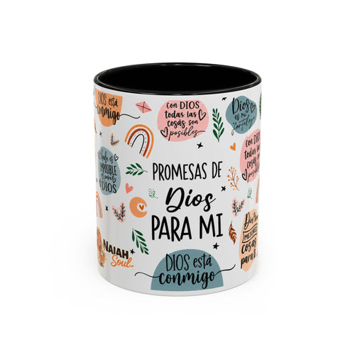 Christian Coffee Mug — "Promesas de Dios para mí" Naiah Soul Inspirational Accent Mug
