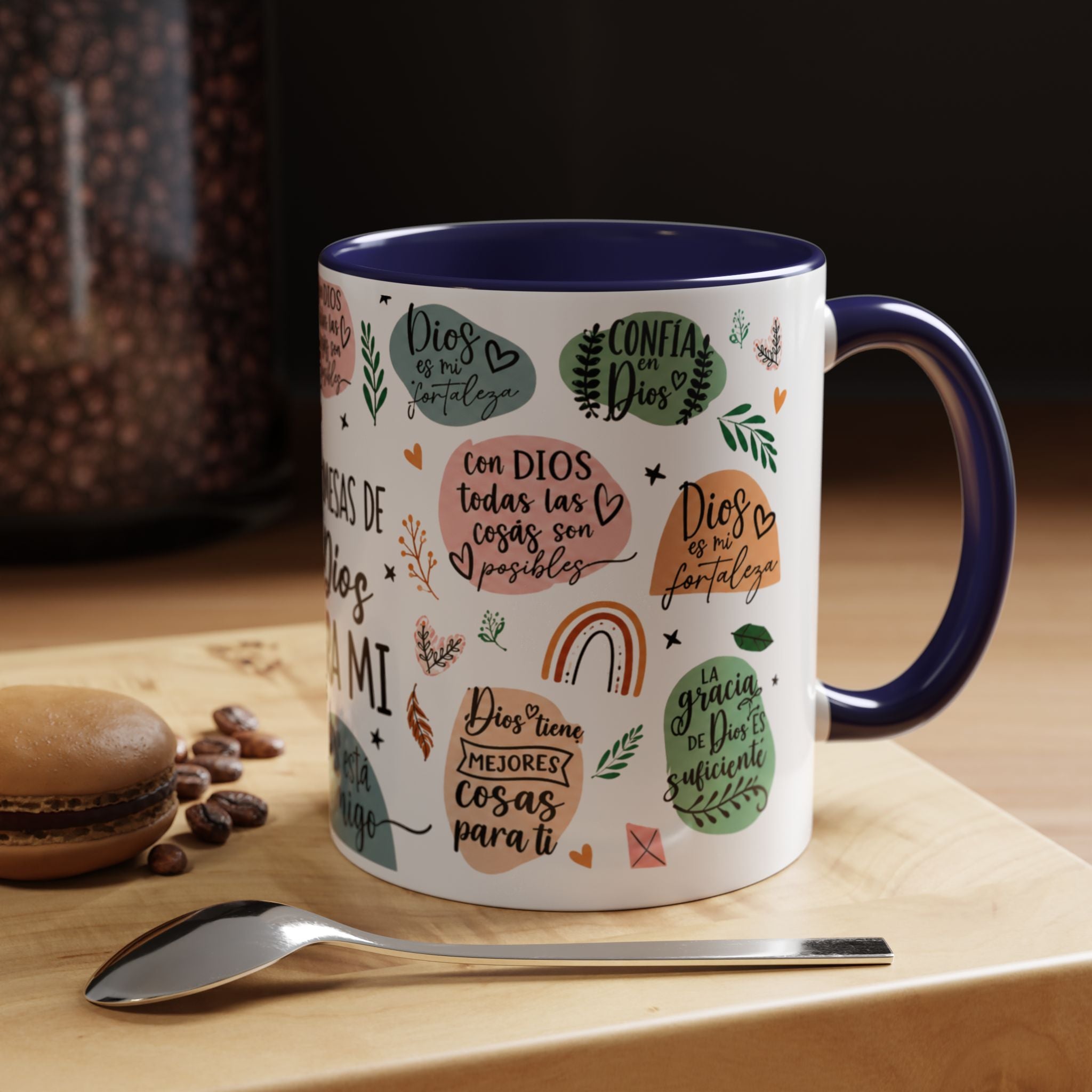 Christian Coffee Mug — "Promesas de Dios para mí" Naiah Soul Inspirational Accent Mug
