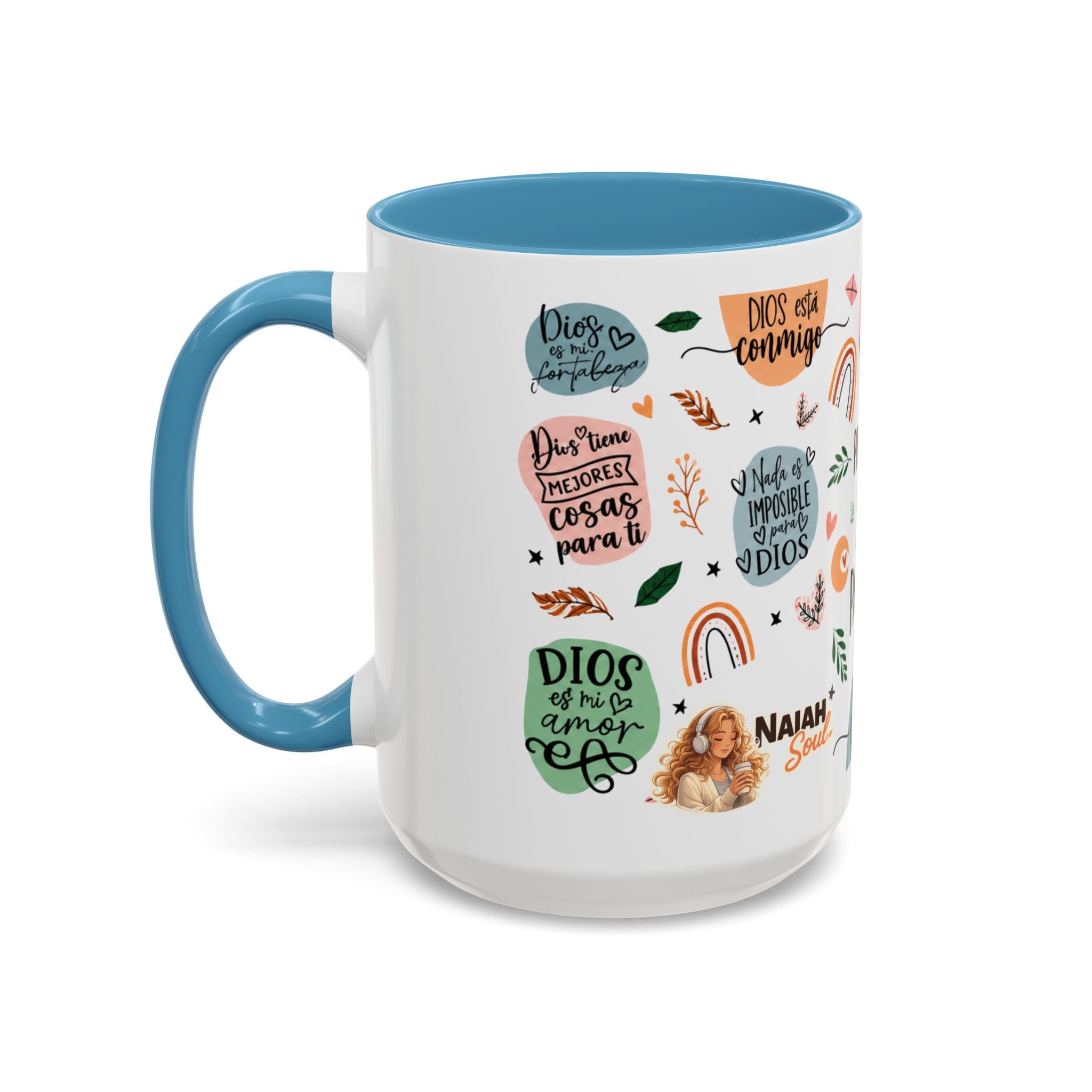 Christian Coffee Mug — "Promesas de Dios para mí" Naiah Soul Inspirational Accent Mug