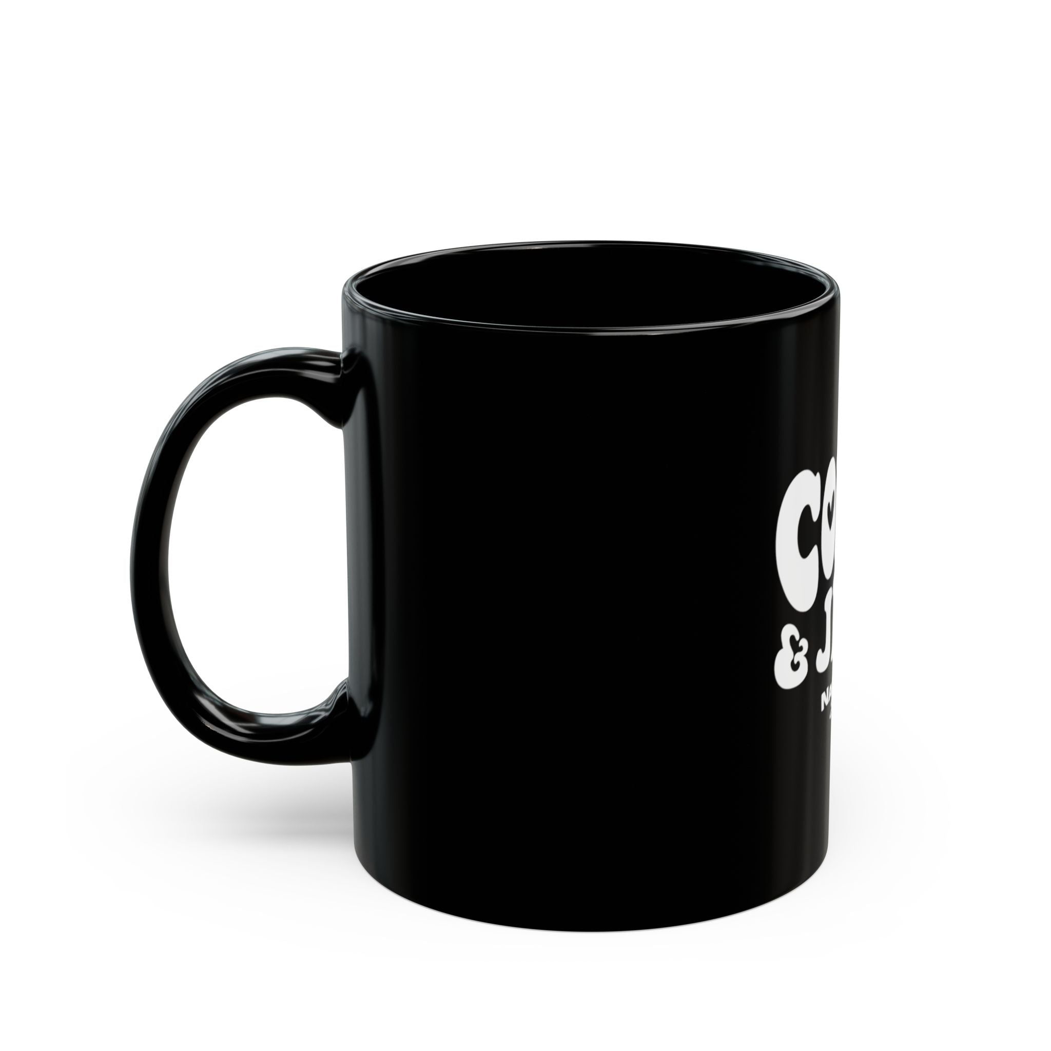 Coffee & Jesus" Black Ceramic Mug — Naiah Soul Funny Christian Coffee Mug, Faith-Based Gift