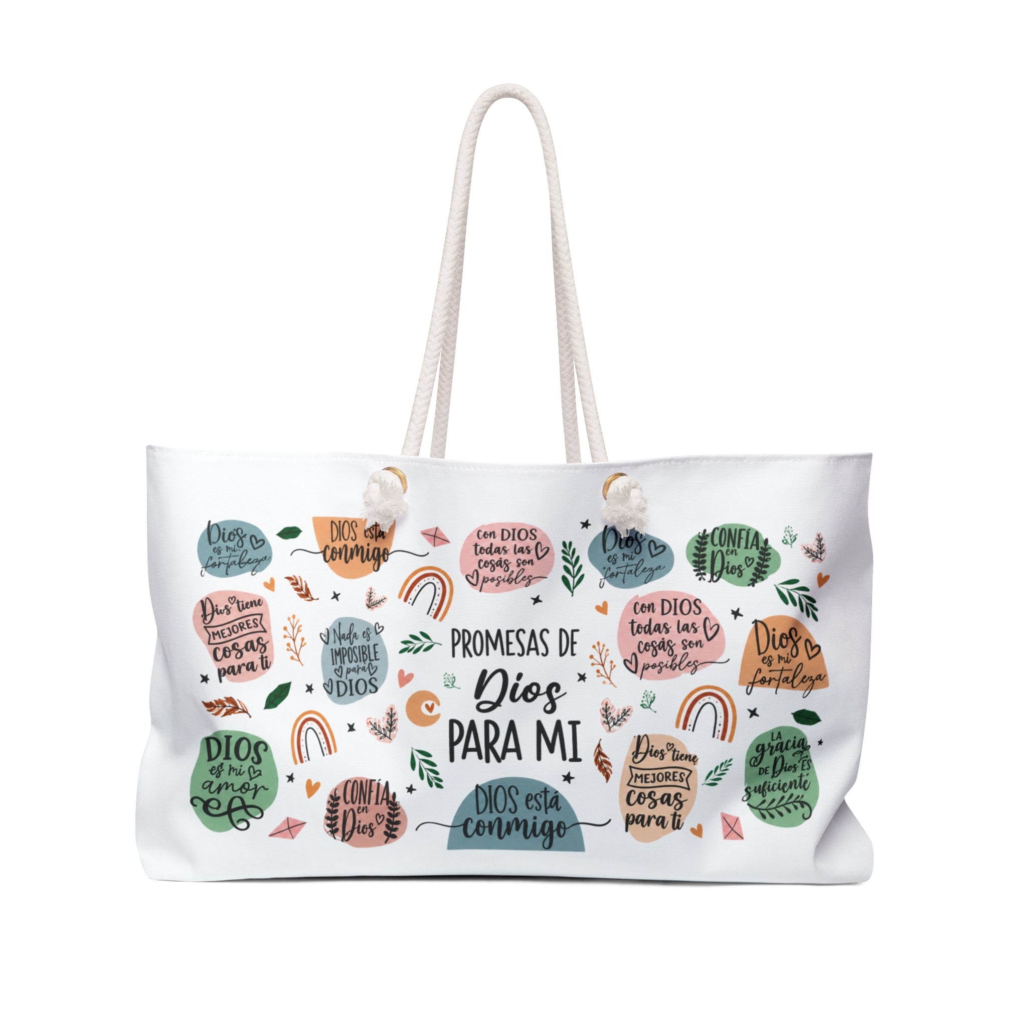Christian Spanish Promise Weekender Bag — 'Promesas de Dios para Mí' Tote