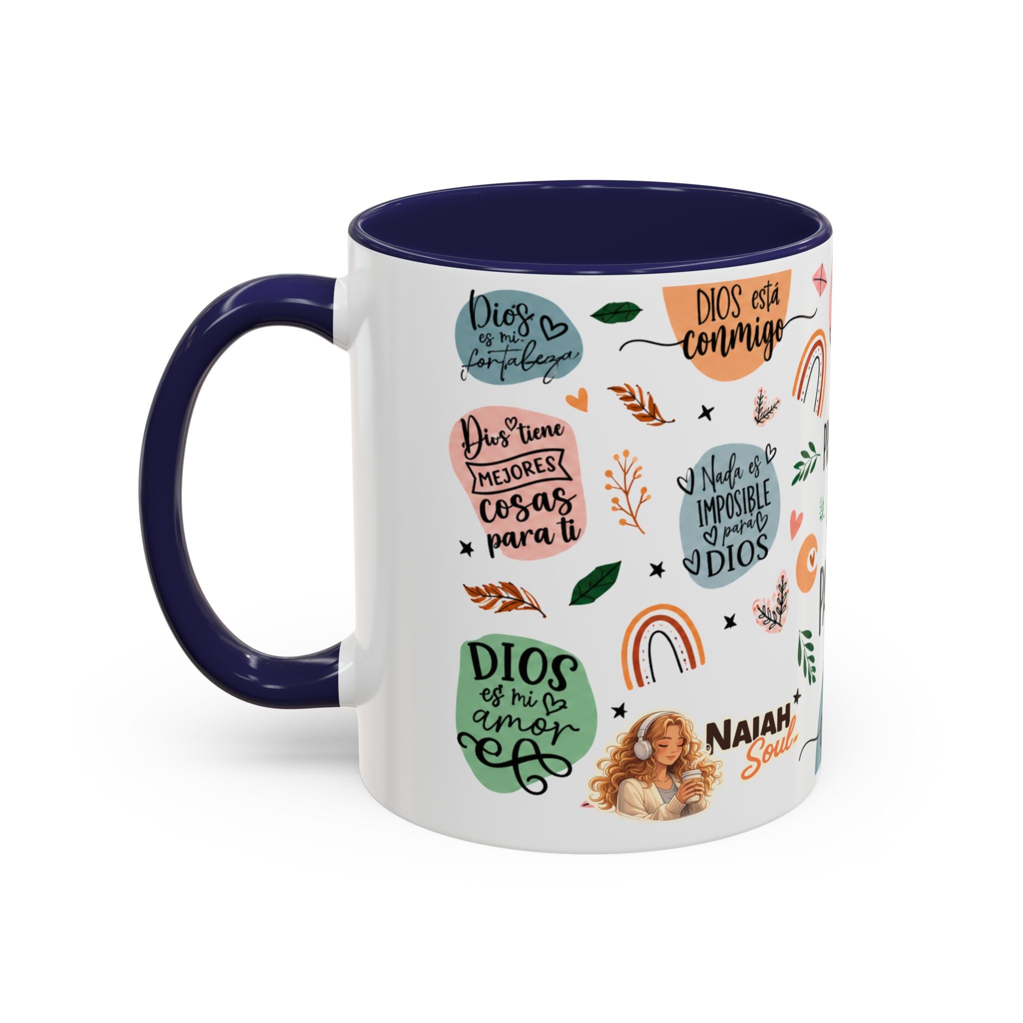 Christian Coffee Mug — "Promesas de Dios para mí" Naiah Soul Inspirational Accent Mug