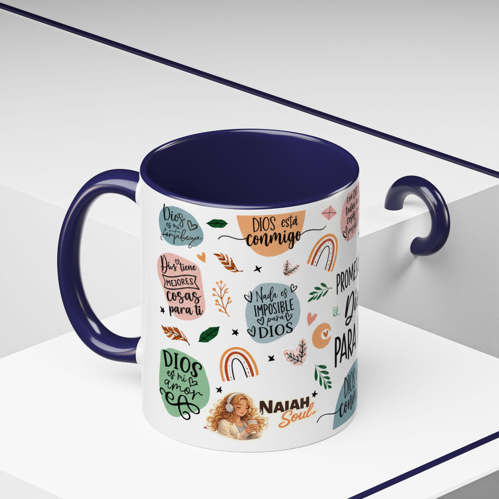 Christian Coffee Mug — "Promesas de Dios para mí" Naiah Soul Inspirational Accent Mug