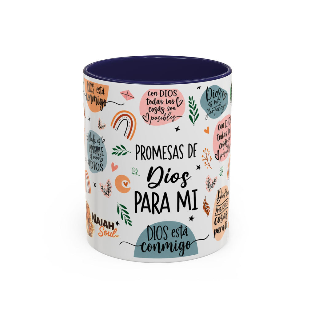 Christian Coffee Mug — "Promesas de Dios para mí" Naiah Soul Inspirational Accent Mug