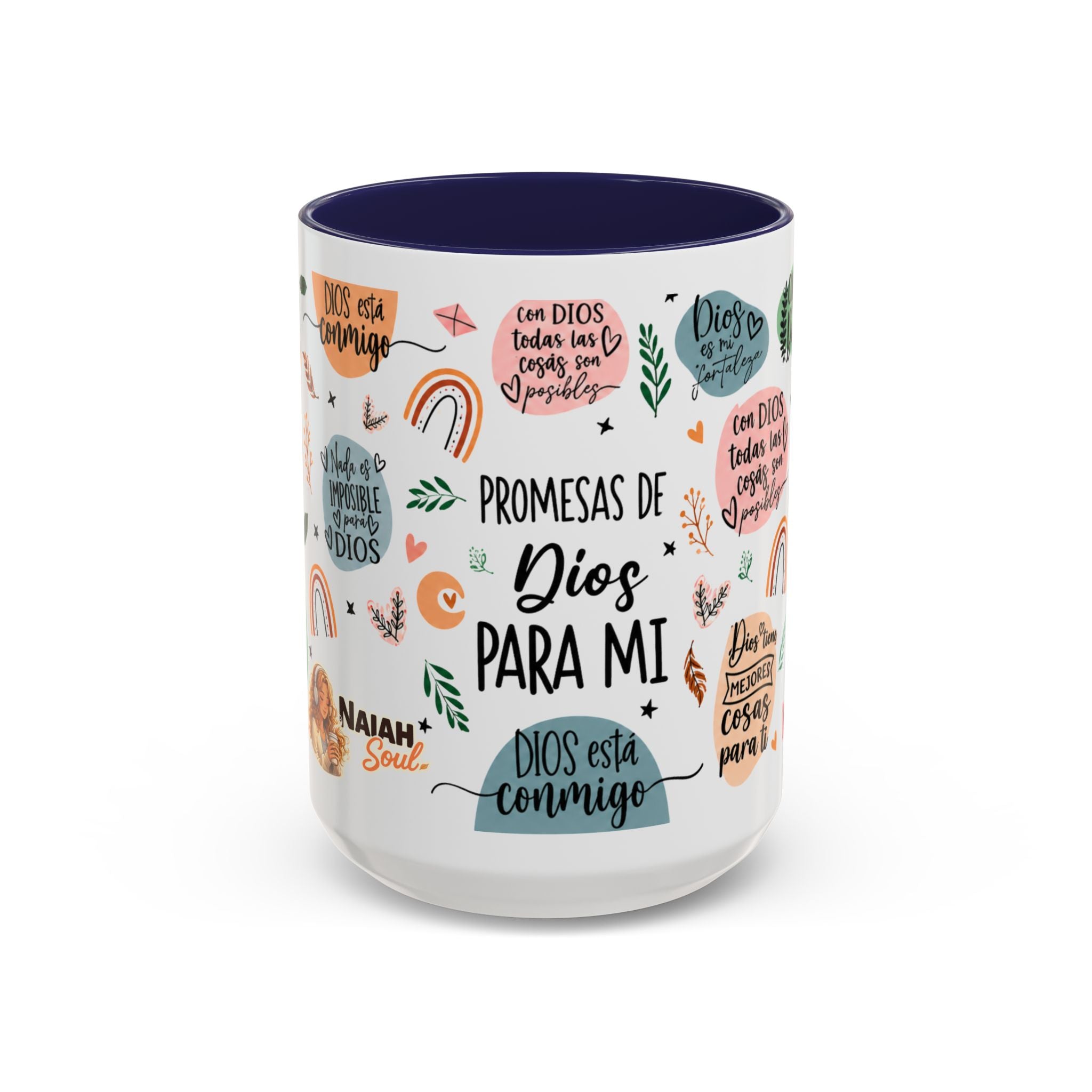 Christian Coffee Mug — "Promesas de Dios para mí" Naiah Soul Inspirational Accent Mug