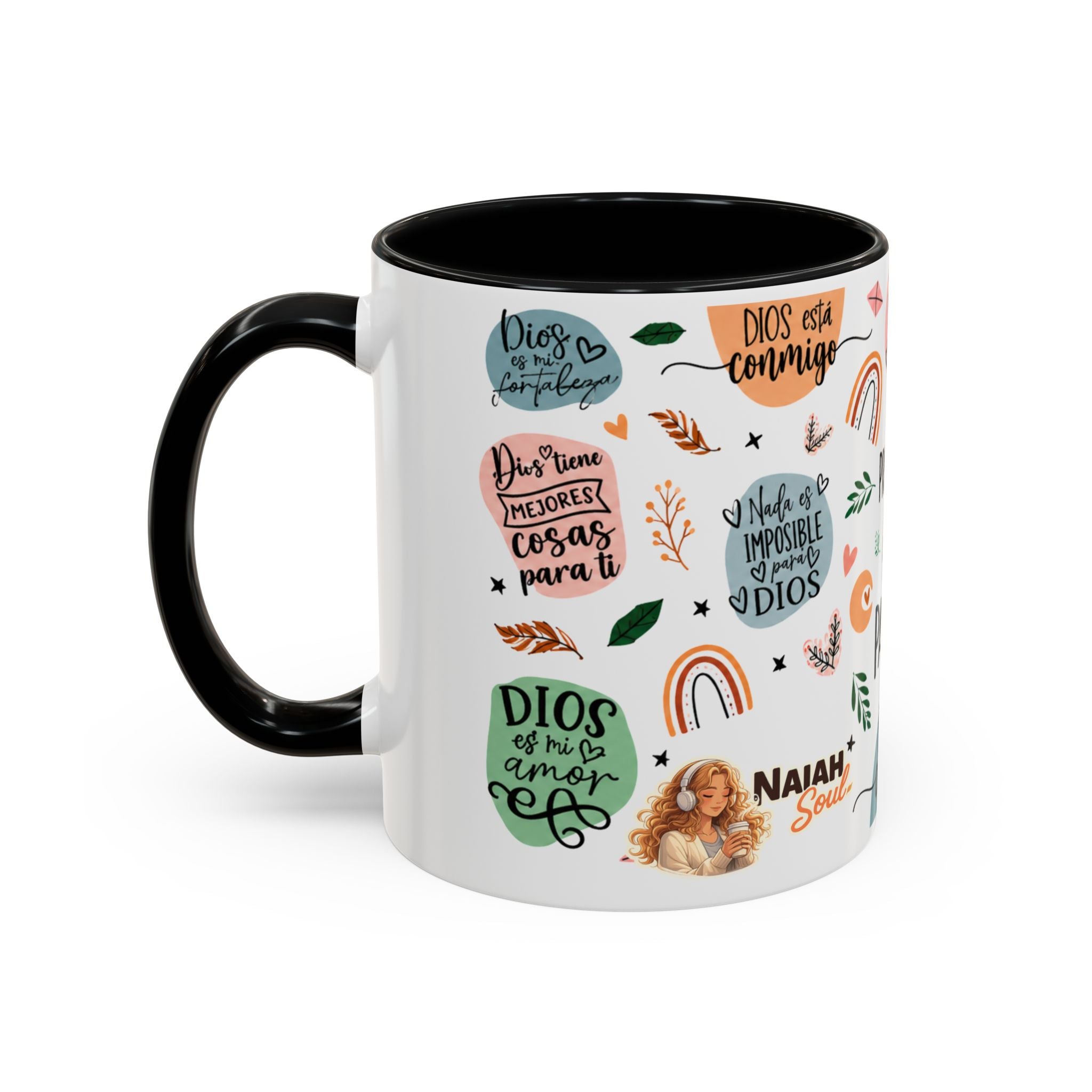 Christian Coffee Mug — "Promesas de Dios para mí" Naiah Soul Inspirational Accent Mug