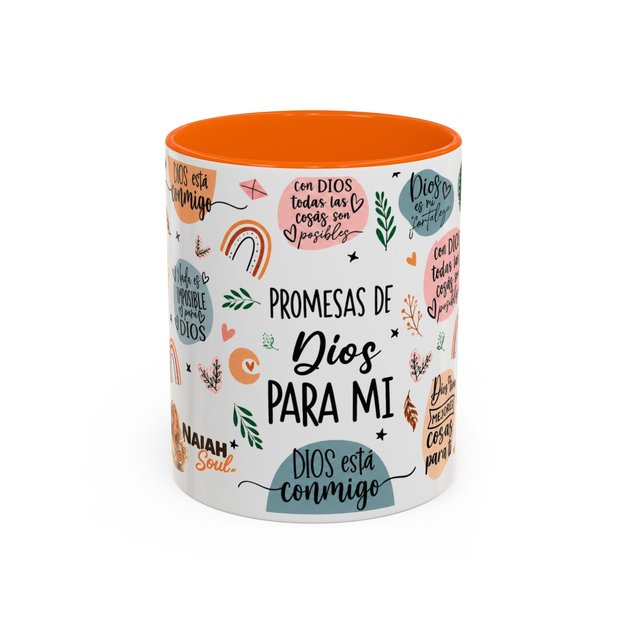 Christian Coffee Mug — "Promesas de Dios para mí" Naiah Soul Inspirational Accent Mug