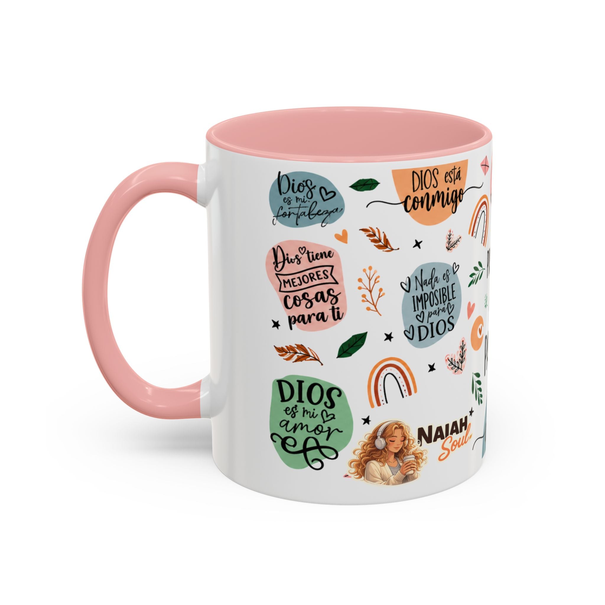 Christian Coffee Mug — "Promesas de Dios para mí" Naiah Soul Inspirational Accent Mug
