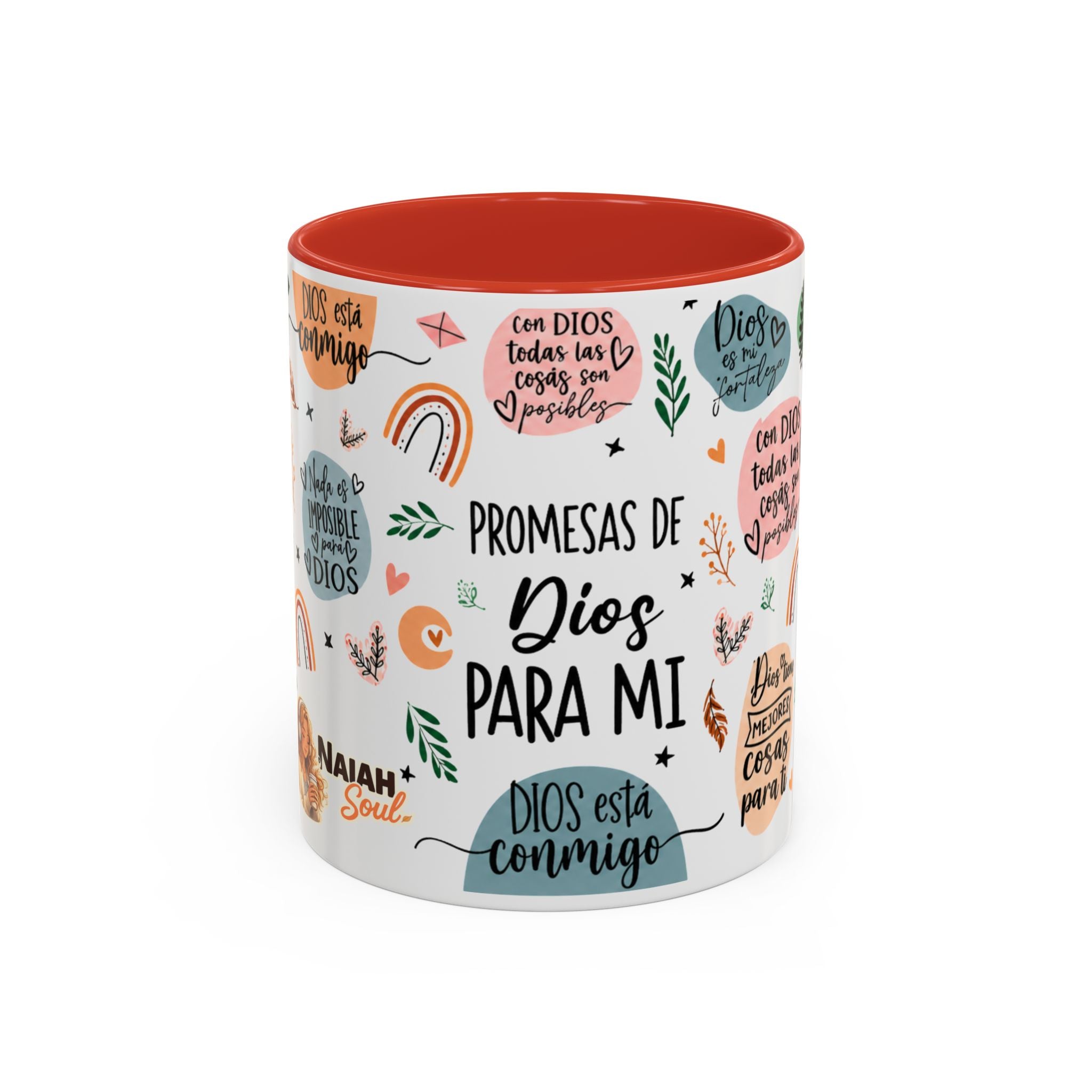 Christian Coffee Mug — "Promesas de Dios para mí" Naiah Soul Inspirational Accent Mug