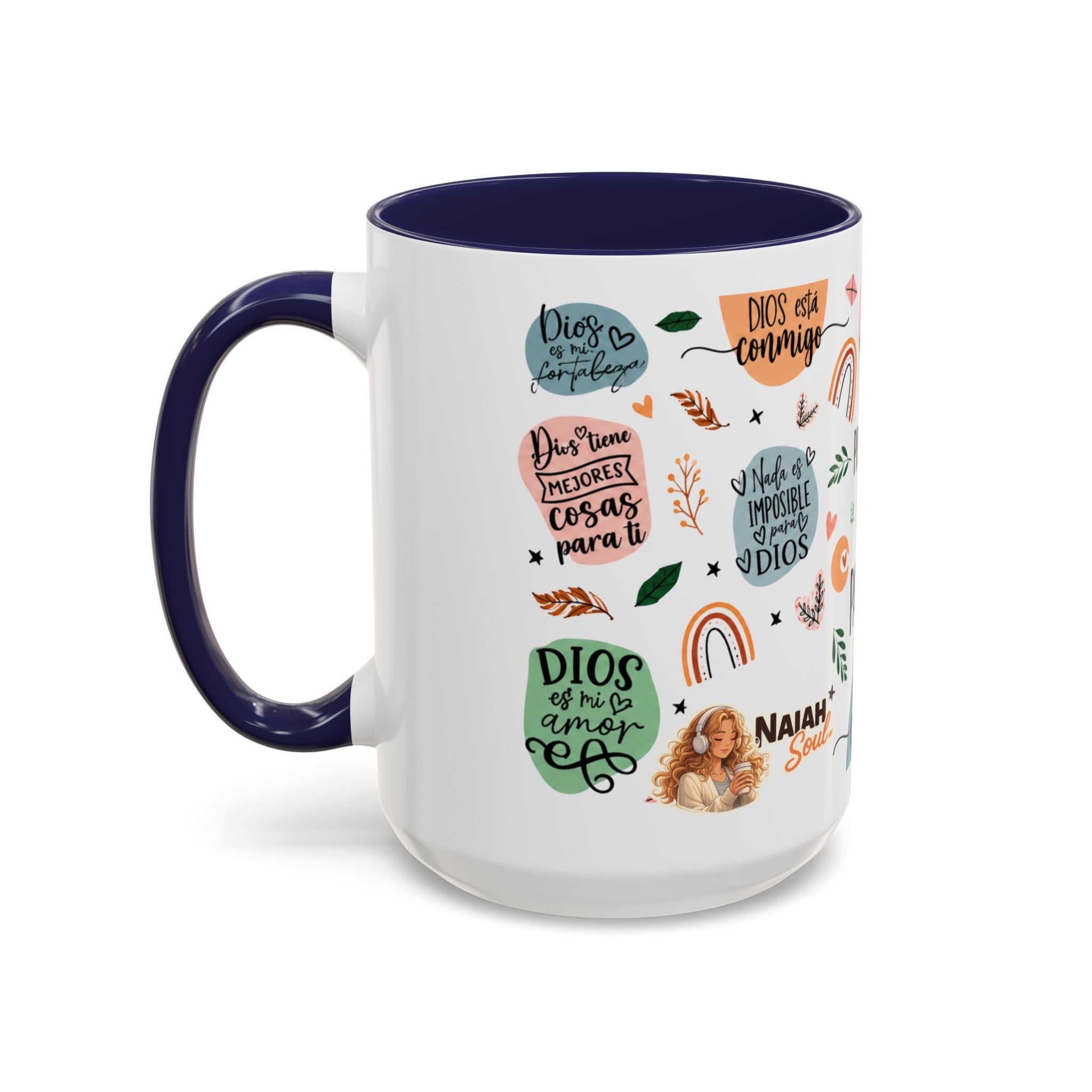 Christian Coffee Mug — "Promesas de Dios para mí" Naiah Soul Inspirational Accent Mug