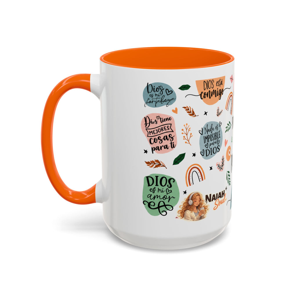 Christian Coffee Mug — "Promesas de Dios para mí" Naiah Soul Inspirational Accent Mug