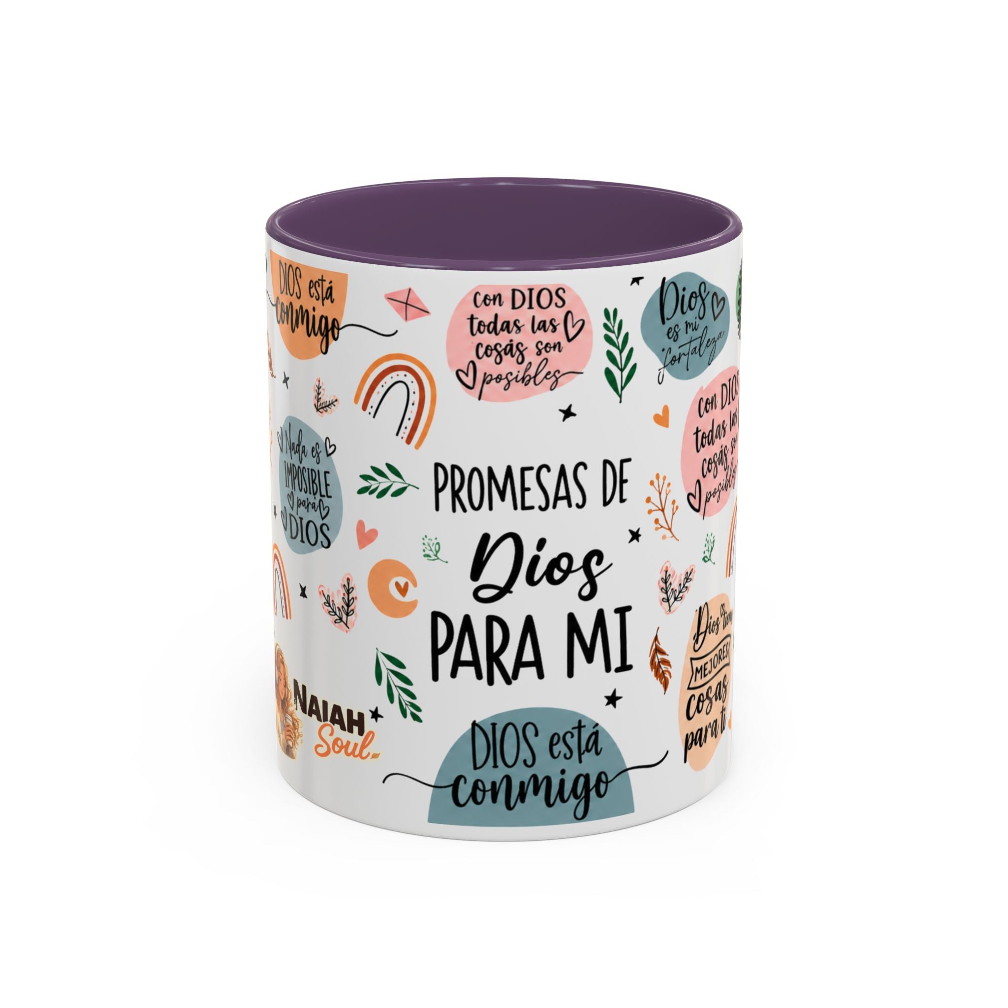 Christian Coffee Mug — "Promesas de Dios para mí" Naiah Soul Inspirational Accent Mug