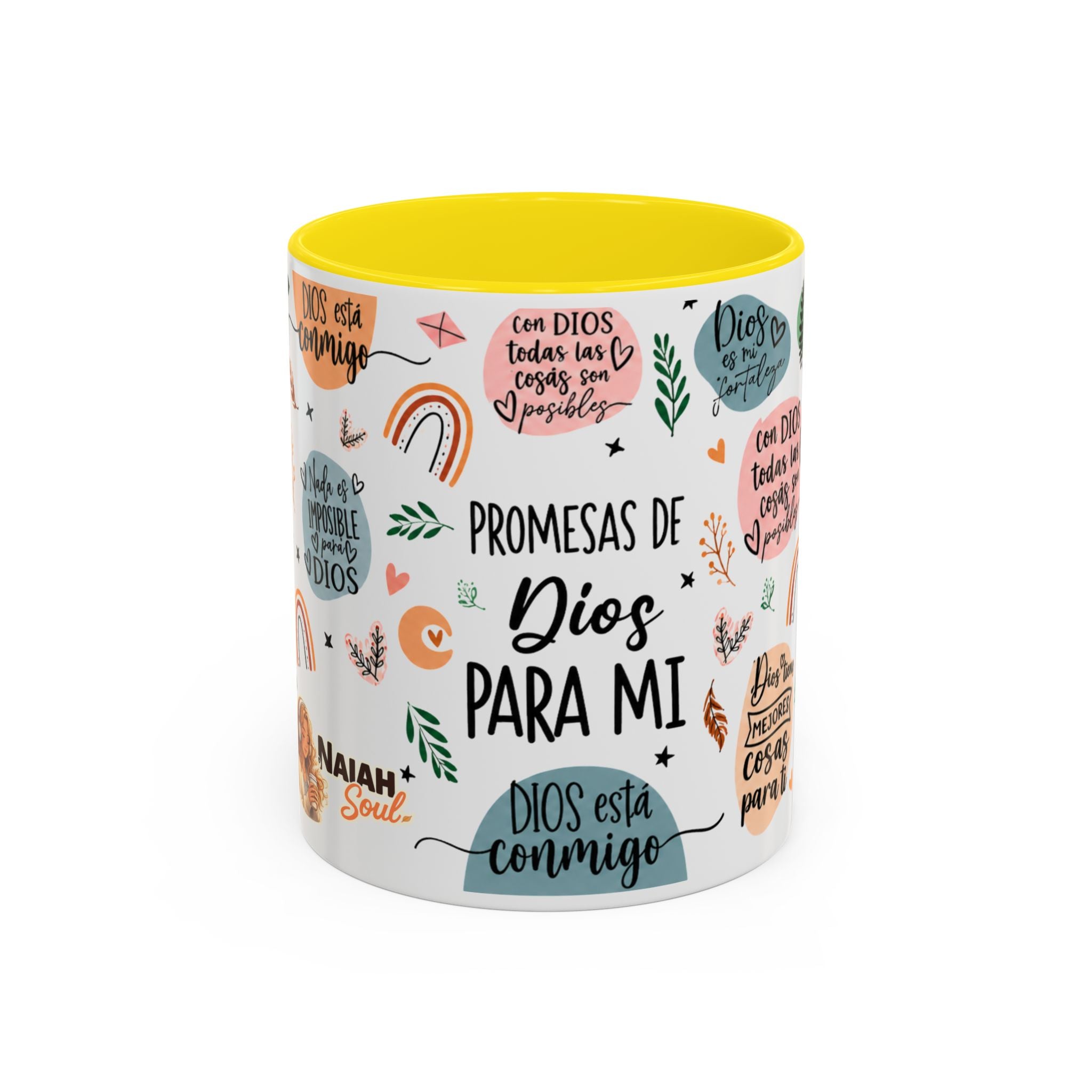 Christian Coffee Mug — "Promesas de Dios para mí" Naiah Soul Inspirational Accent Mug
