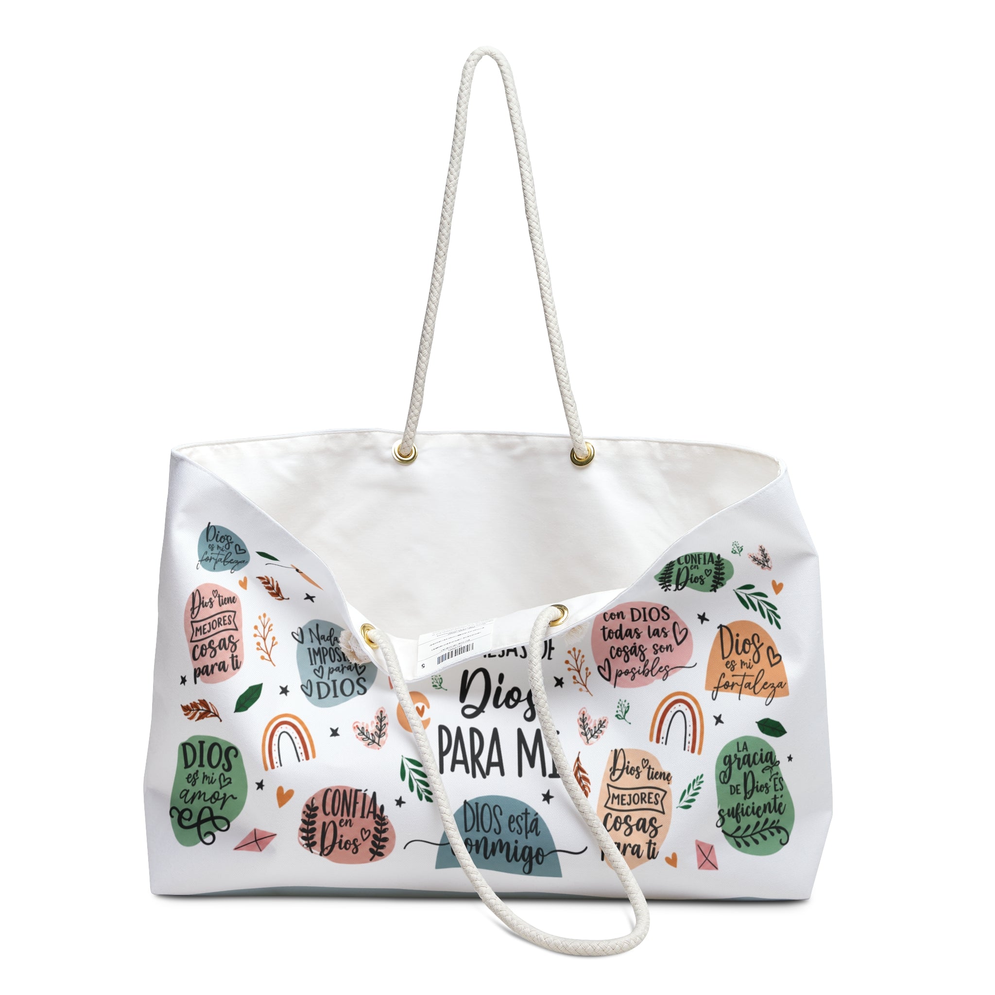 Christian Spanish Promise Weekender Bag — 'Promesas de Dios para Mí' Tote