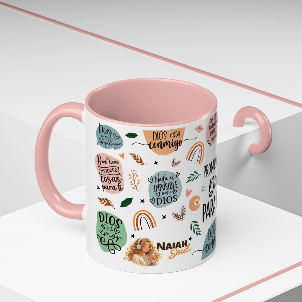 Christian Coffee Mug — "Promesas de Dios para mí" Naiah Soul Inspirational Accent Mug