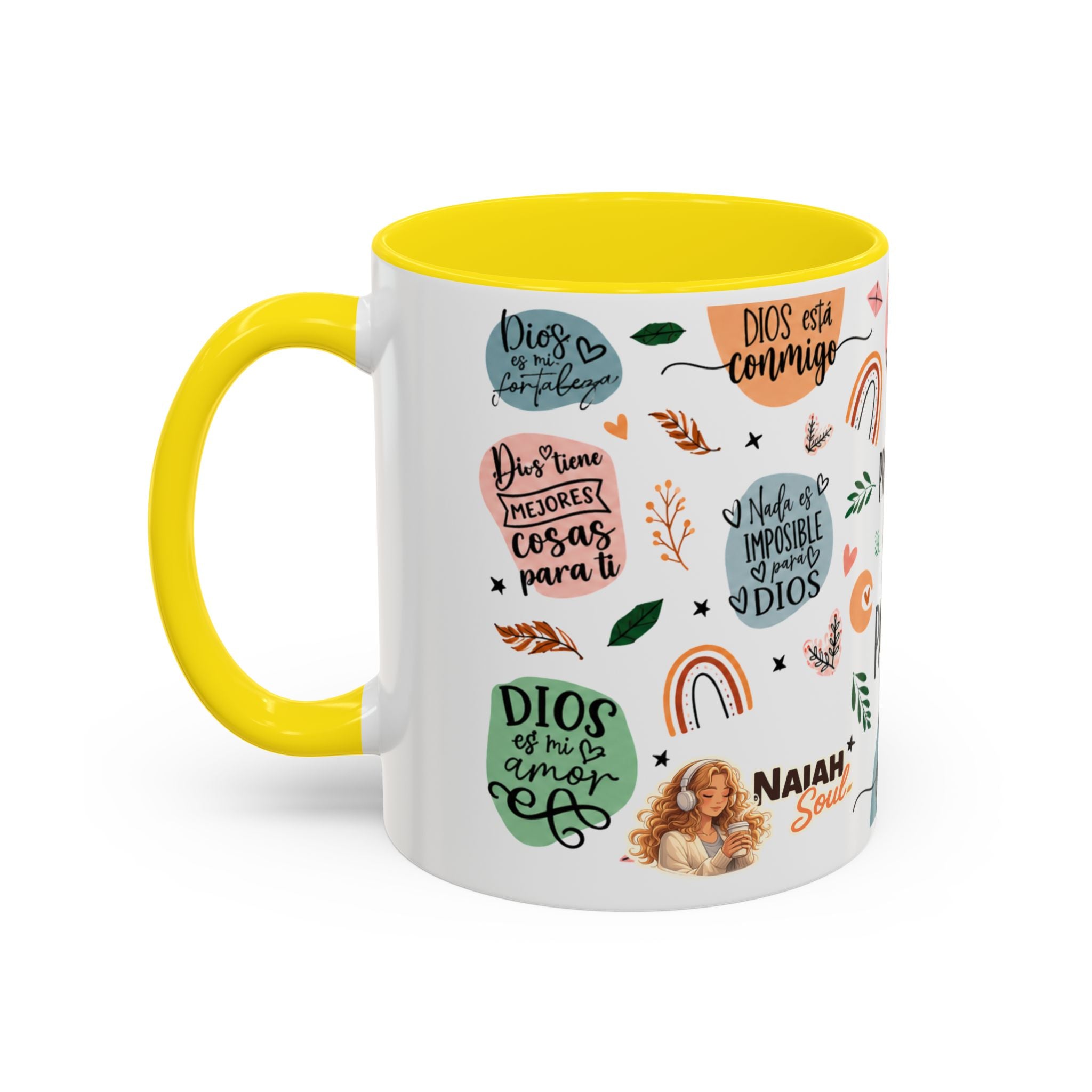 Christian Coffee Mug — "Promesas de Dios para mí" Naiah Soul Inspirational Accent Mug